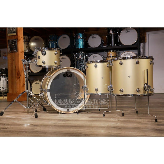 DW Performance 4pc Drum Set 24/13/16/18 Hard Satin Gold Mist