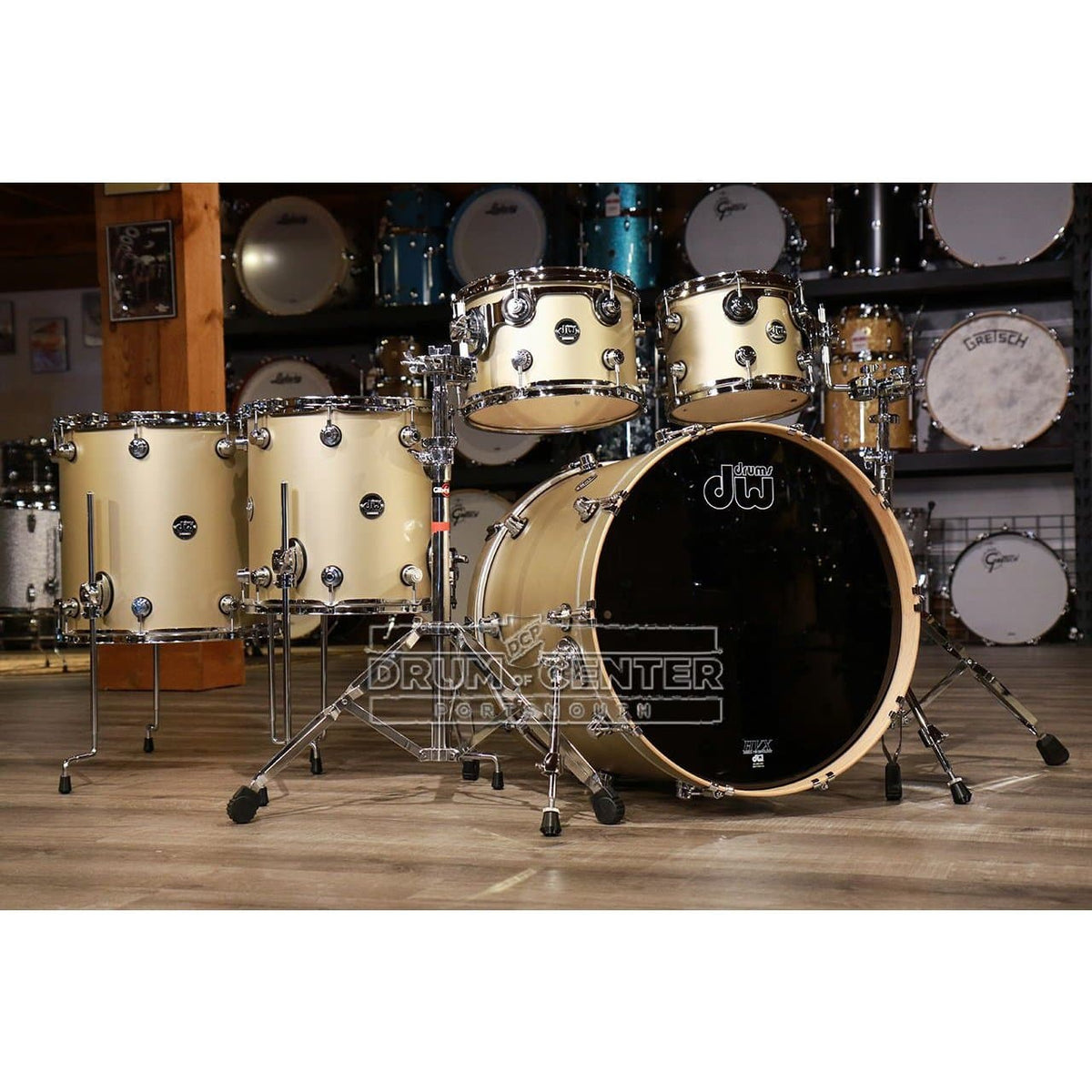 DW Performance 5pc Drum Set 22/10/12/14/16 - Hard Satin Gold Mist
