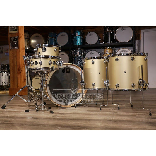 DW Performance 5pc Drum Set 24/13/16/18/14 Hard Satin Gold Mist