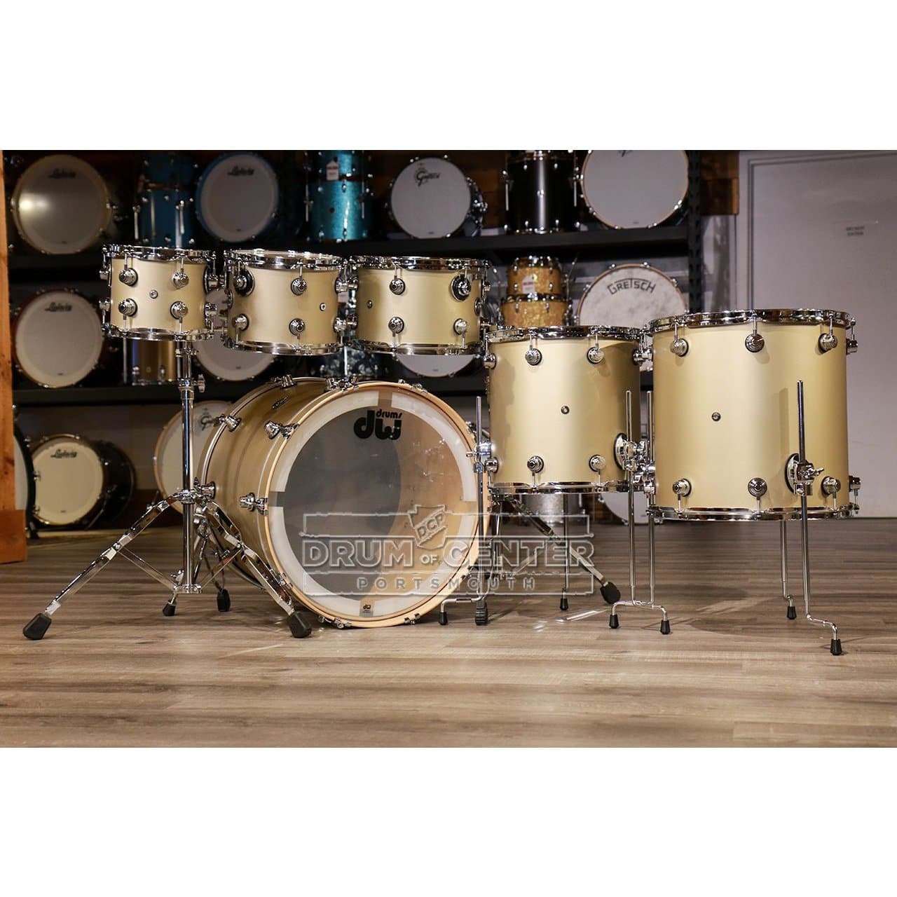 DW Performance 6pc Drum Set 22/8/10/12/14/16 Hard Satin Gold Mist