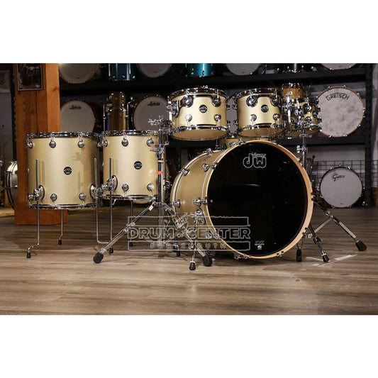 DW Performance 7pc Drum Set 22/8/10/12/14/16/14 Hard Satin Gold Mist