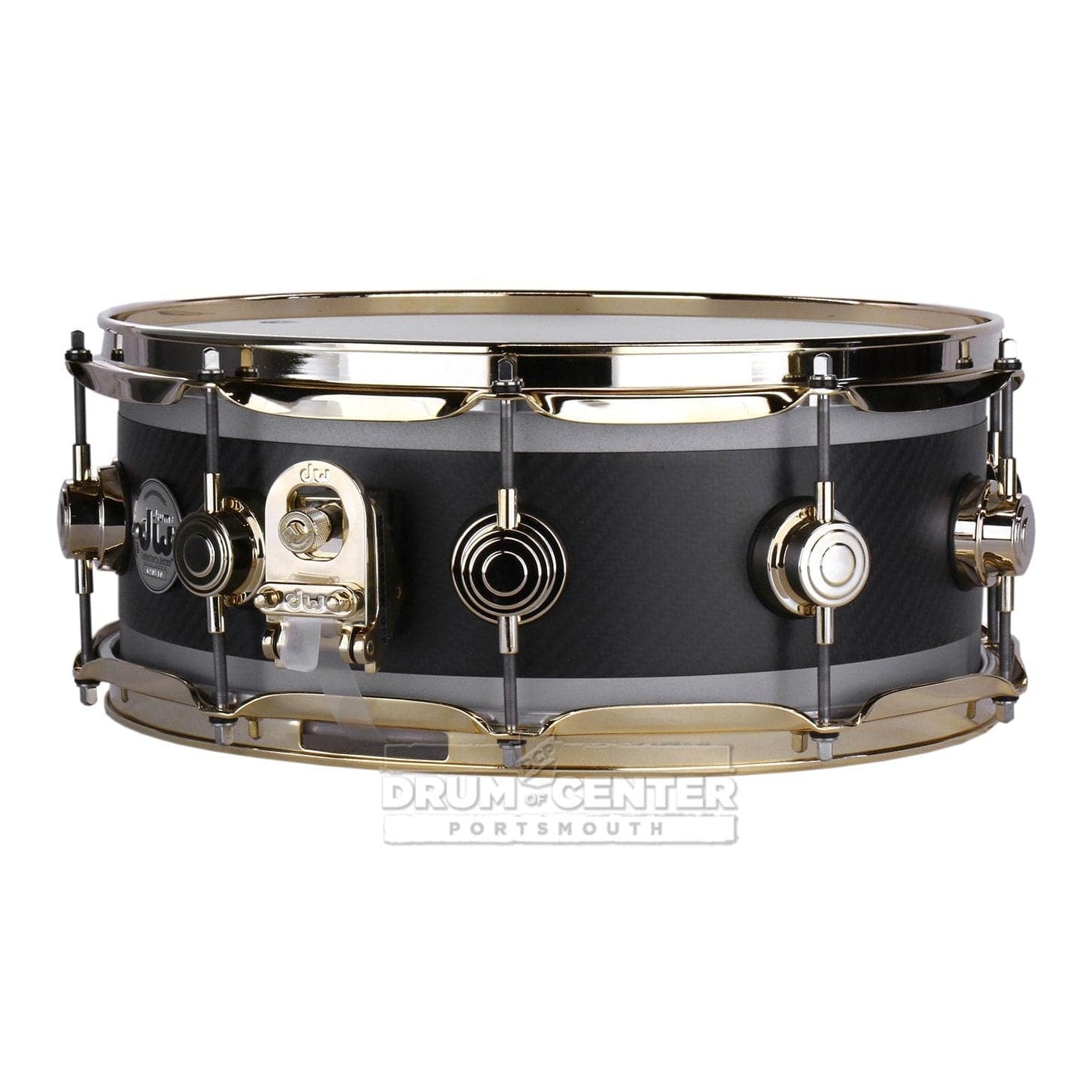 DW Ultralight Edge Snare Drum 14x5.5 Carbon Fiber w/Gold Hardware 