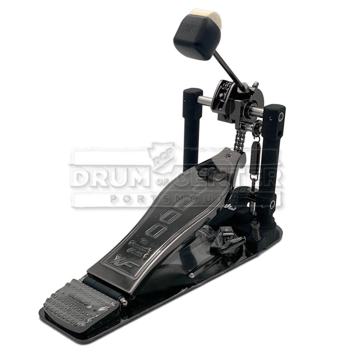 dw pedal DW DWCP9000XFBN 9000 Series XF Extended Footbard Single Bass Drum Pedal w/ Bag, Black Nickel