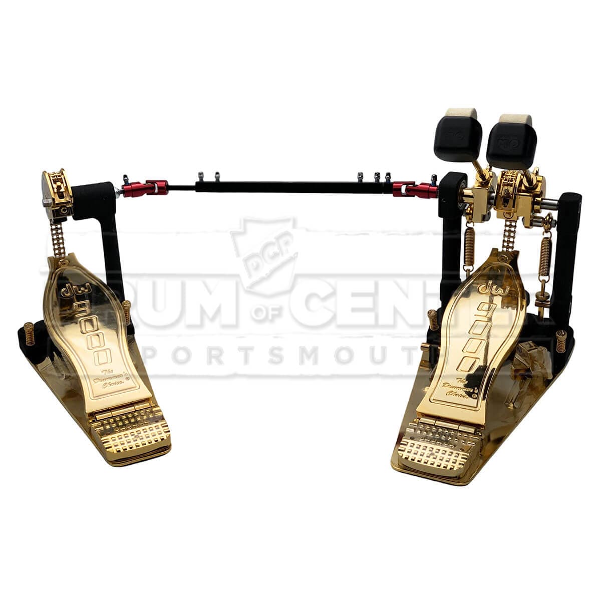 DW DWCP9002GD 9000 Series Double Bass Drum Pedal w/ Bag, Gold