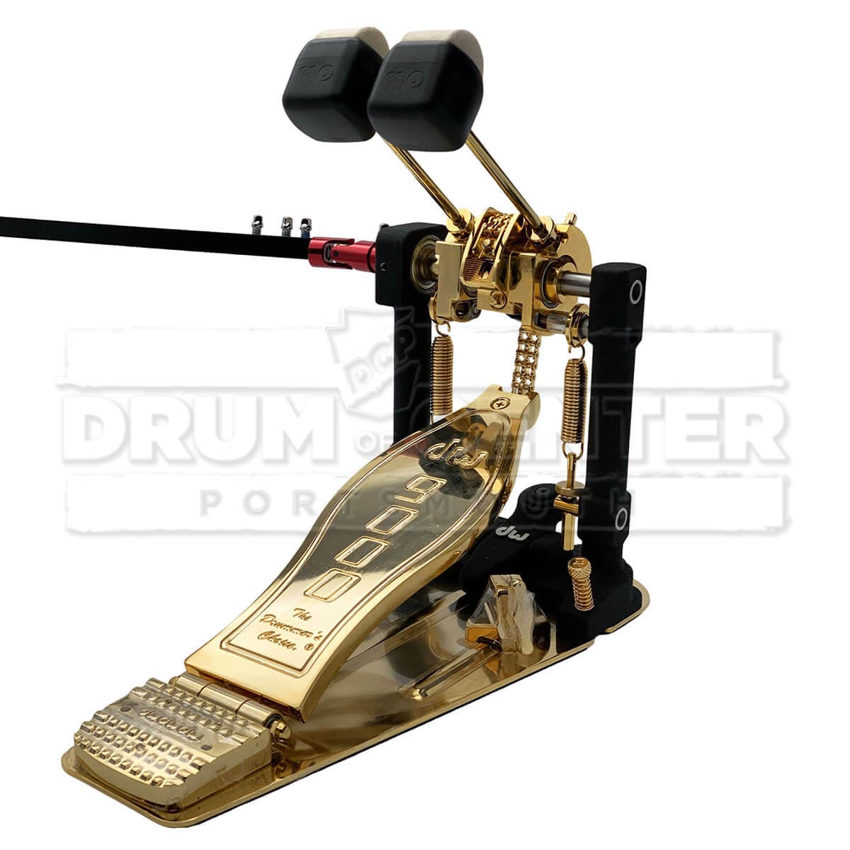 DW DWCP9002GD 9000 Series Double Bass Drum Pedal w/ Bag, Gold