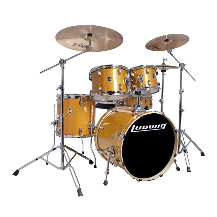 Ludwig Element Evolution 5pc Drum Set with Zildjian I Series Cymbals - 20 Set - Gold Sparkle