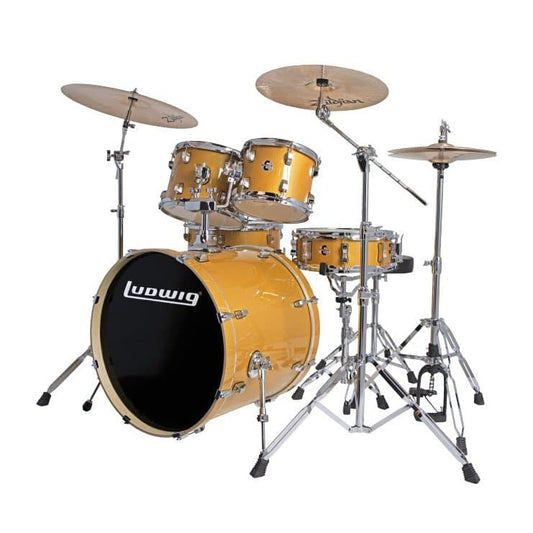 Ludwig Element Evolution 5pc Drum Set with Zildjian I Series Cymbals - 22 Set - Gold Sparkle