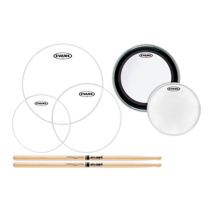 new horizon iii | 11 Evans American Upgrade Clear Drumhead Pack 10/12/14/22 w/FREE 14" & 5A