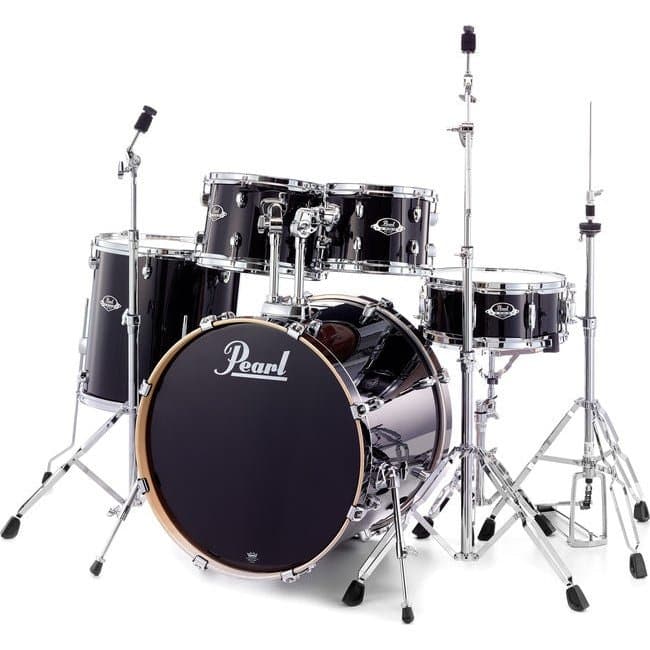 Pearl Export Lacquer 5pc. Drum Set With Hardware - Black Smoke