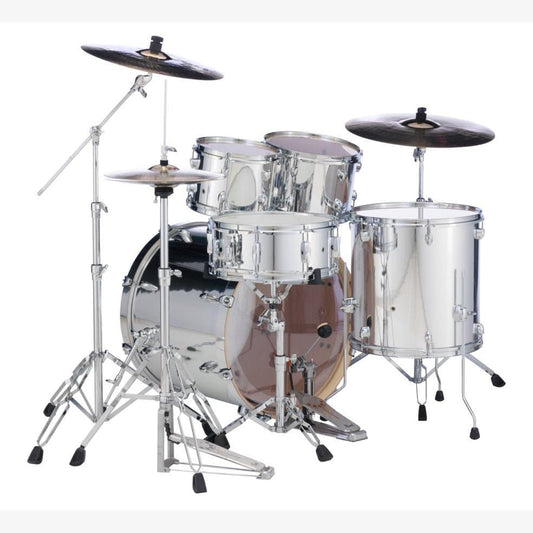 Pearl Export EXX725 5pc Drum Set Mirror Chrome w/Hardware