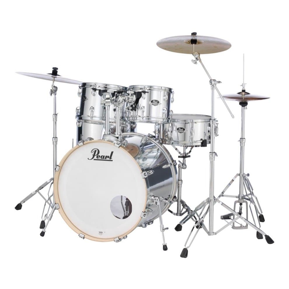 Pearl Export EXX725 5pc Drum Set Mirror Chrome w/Hardware