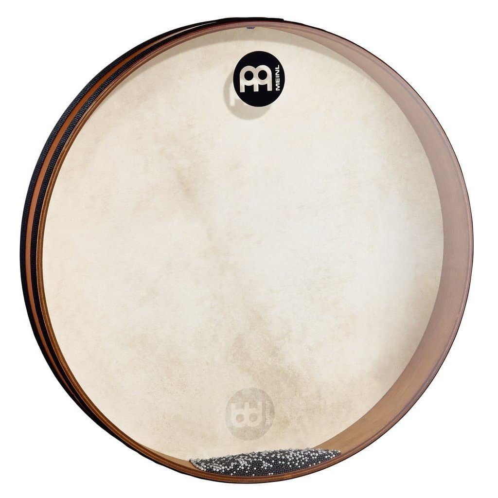 Tambourin Africain Meinl – Acier Marron, Cadre Bois – Versions 1 Ou 2 Rangées De Grelots
