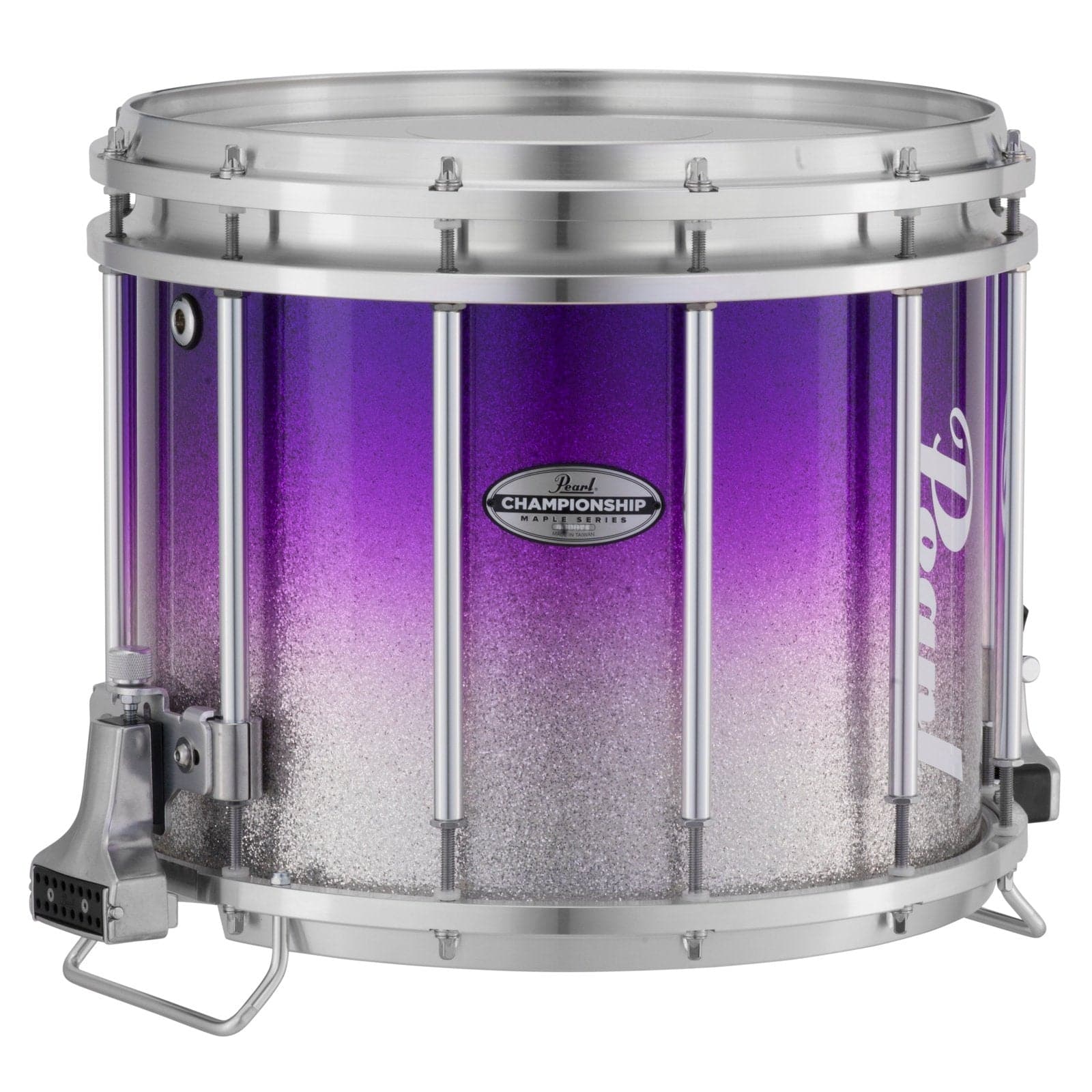 Pearl : 13X11 Championship Maple Ffx Marching Snare Drum, W/R Ring #977 - Purple Silver Fade (Top)