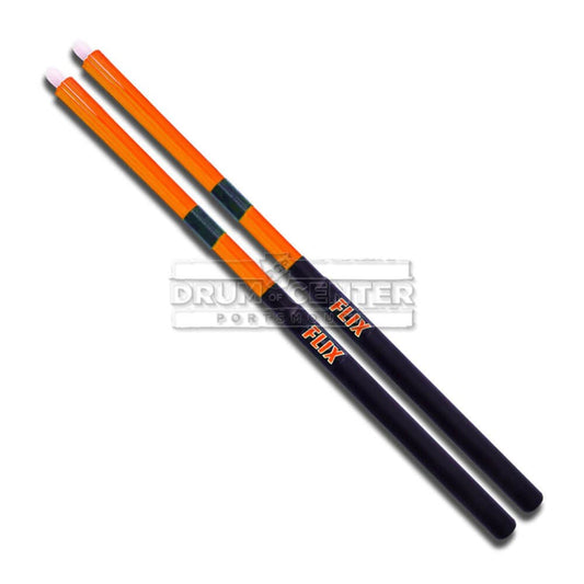 Flix Tip Bundle Drum Sticks, Medium, Orange