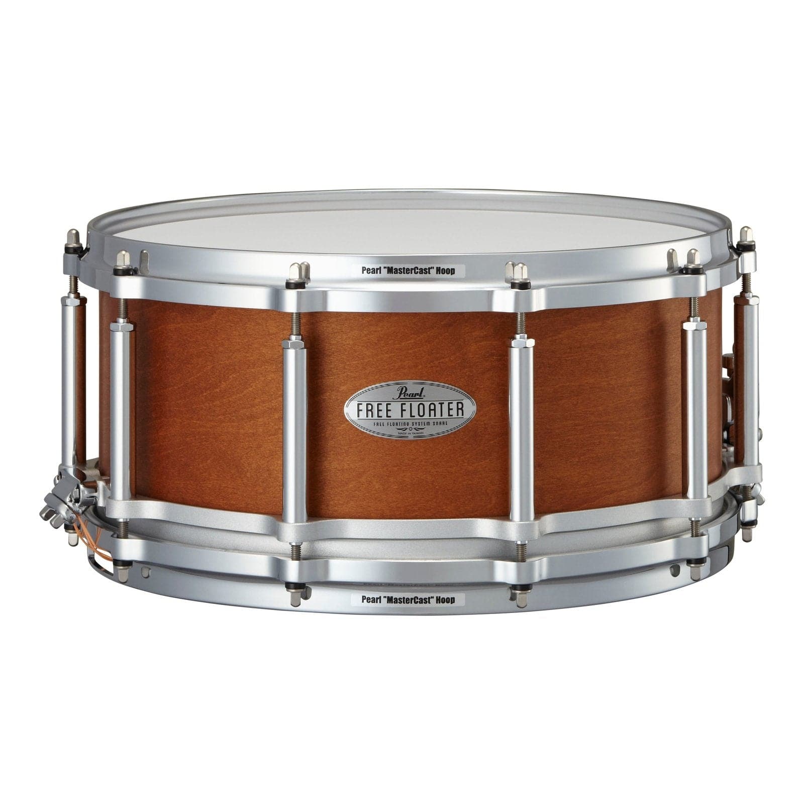 Pearl 14x6.5 Maple/Mahogany Free Floating Snare Drum- Satin Mahogany