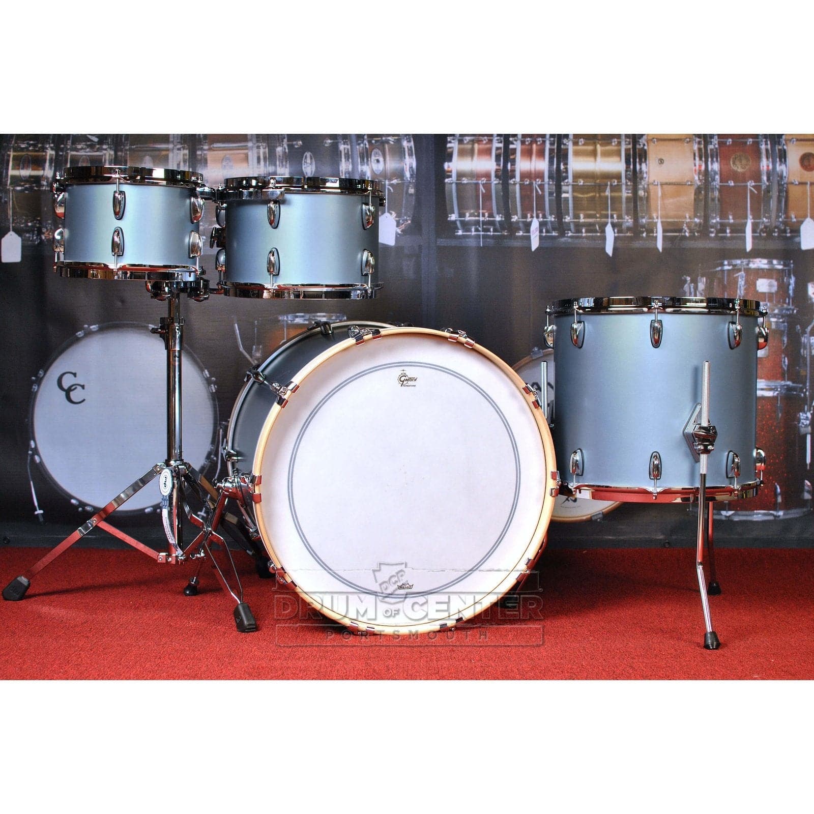 Gretsch Brooklyn 4pc Euro Drum Set Satin Ice Blue Metallic