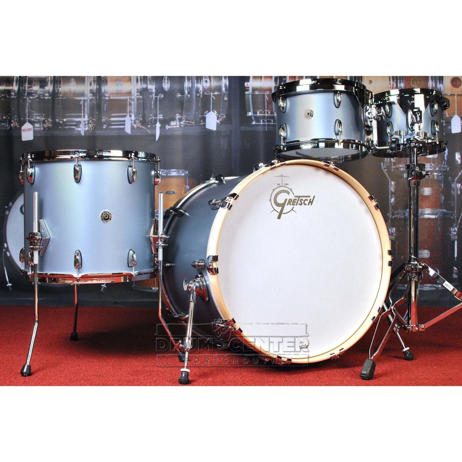 Gretsch Brooklyn 4pc Euro Drum Set Satin Ice Blue Metallic