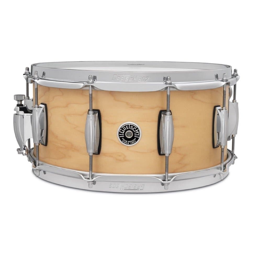 Gretsch GBSS6514S1CL-WK Brooklyn Straight Satin Snare Drum 14x6.5 10-Lug w/Key Holder Natural