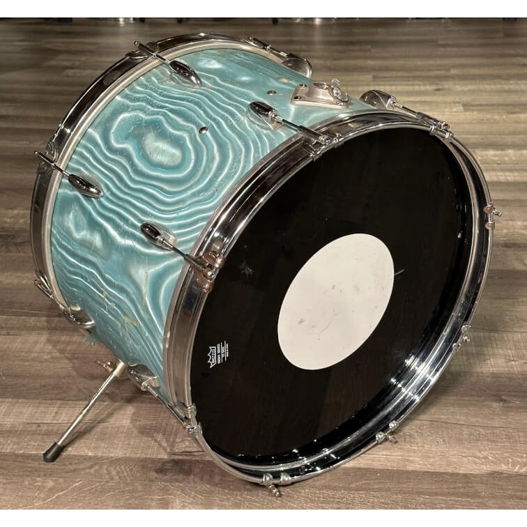 Used Vintage Gretsch Bass Drum 20x14 Satin Blue Flame DCP