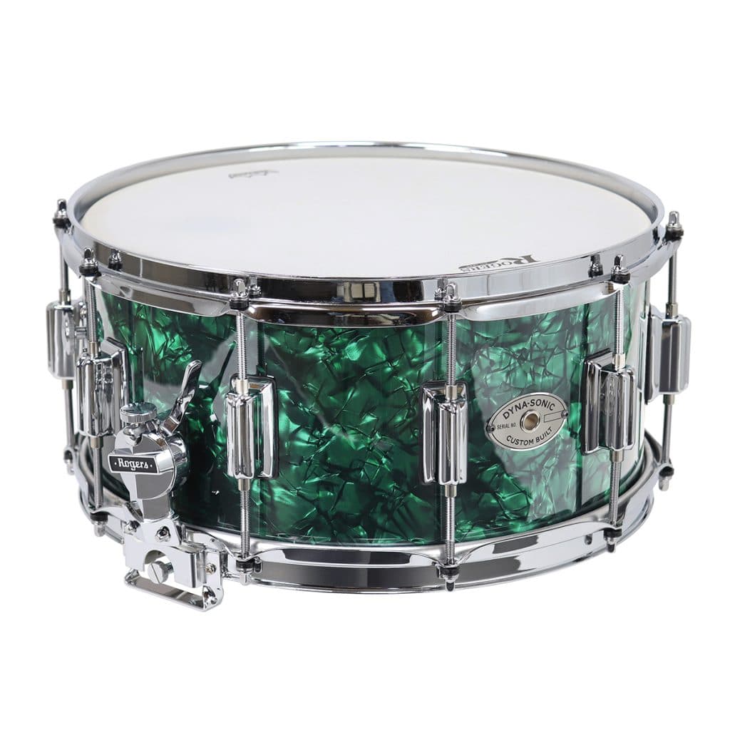 Rogers Dyna-Sonic Wood Shell Snare Drum 14x6.5 Green Marine Pearl