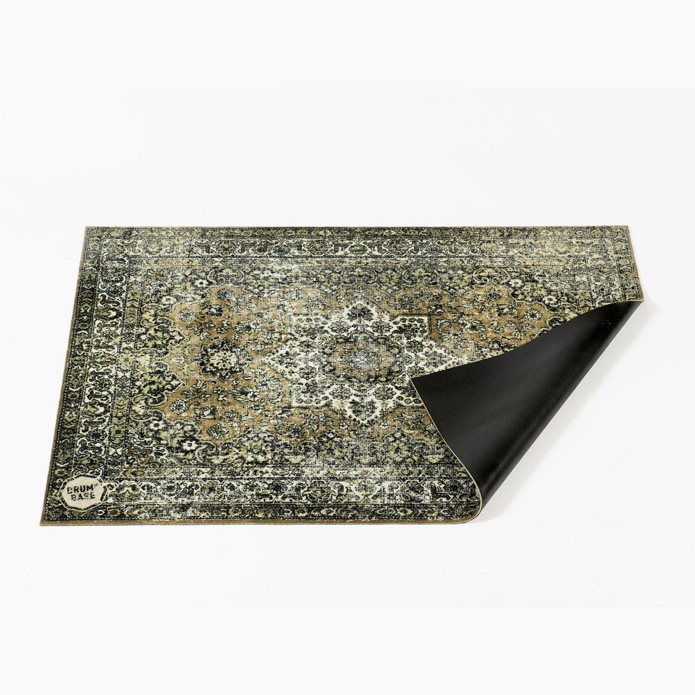 DRUMnBASE Vintage Persian Style Drum Rug 4.26' x 3' Green