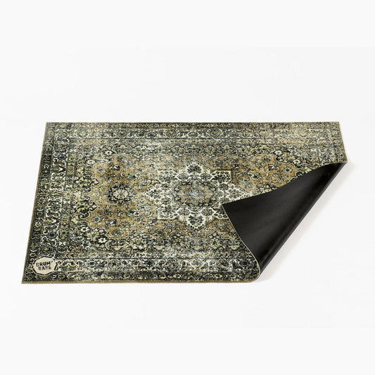 DRUMnBASE Vintage Persian Style Drum Rug 4.26' x 3' Green
