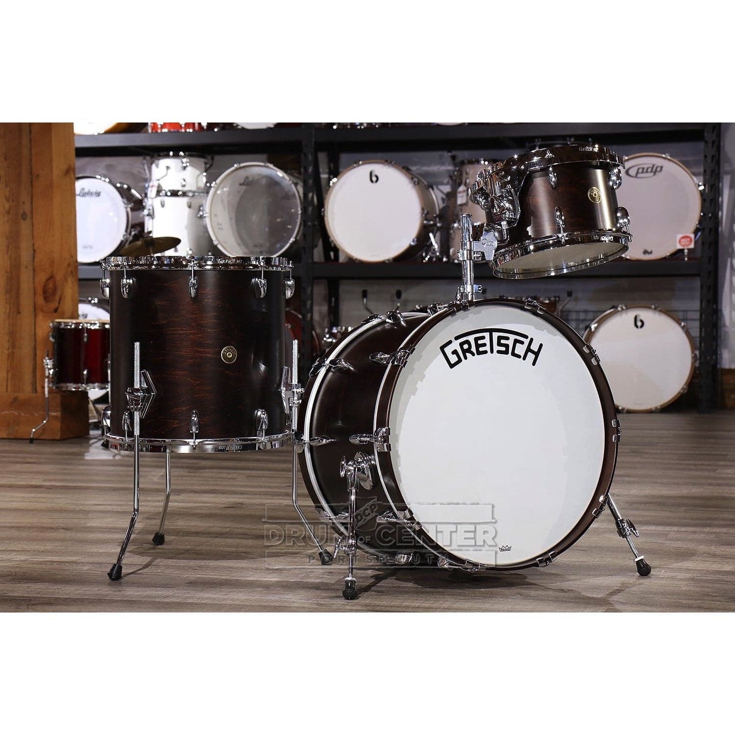 Gretsch Broadkaster 3pc Drum Set 22/12/16 Satin Antique Maple w/Mount