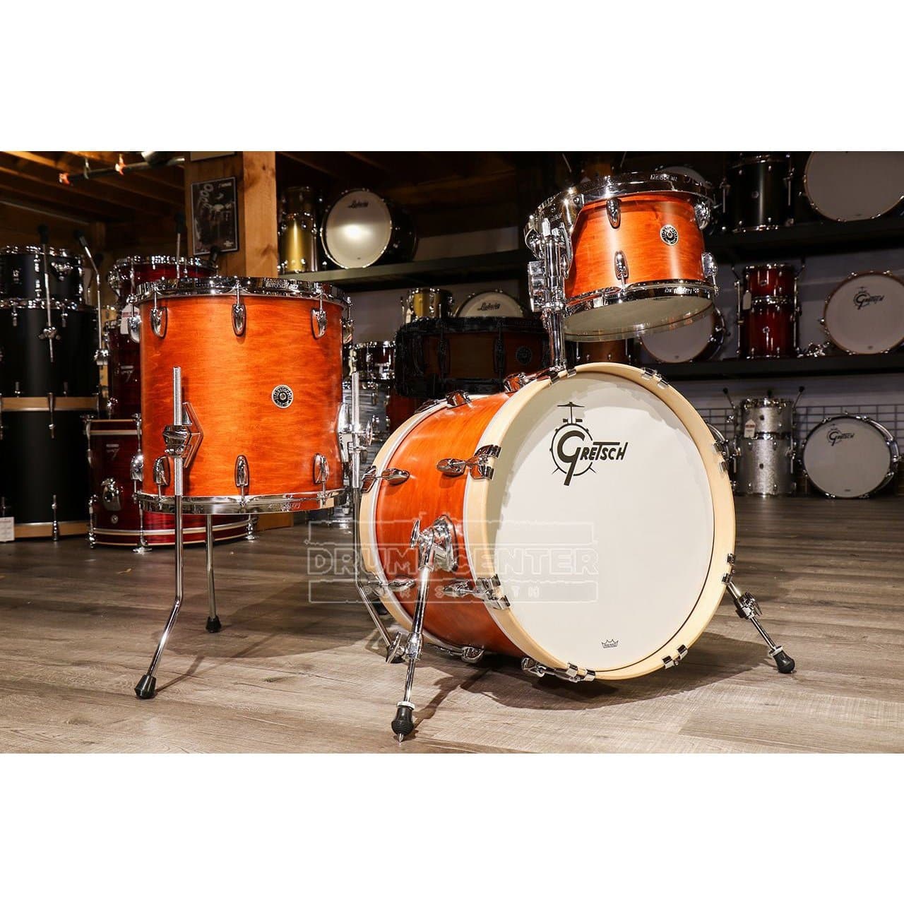 Gretsch Brooklyn 3pc Jazz Drum Set Satin Burnt Orange