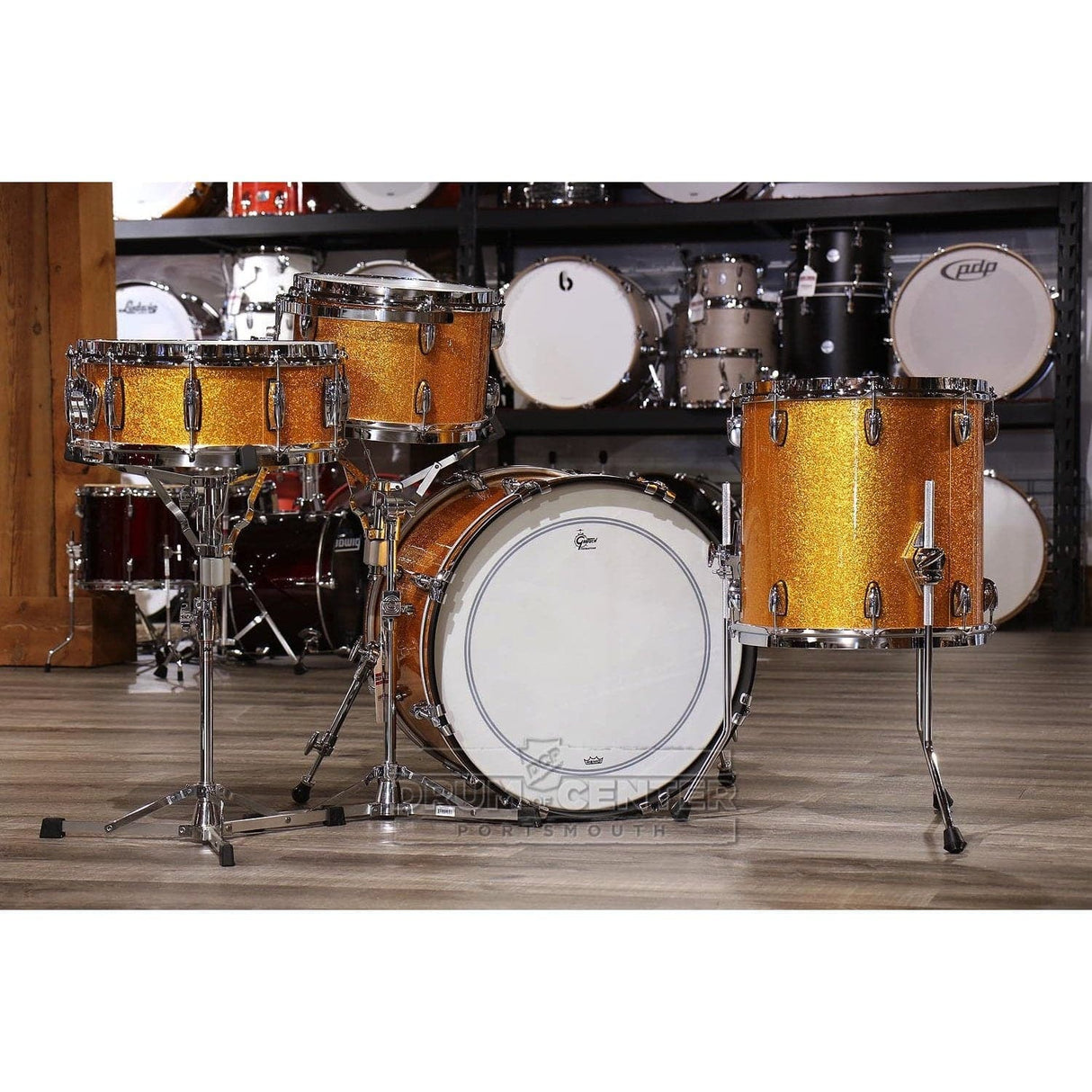 Gretsch Brooklyn 4pc Drum Set Gold Sparkle