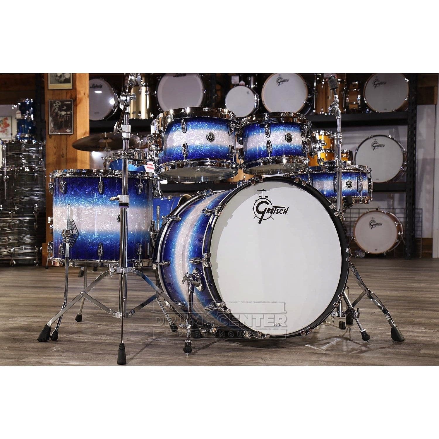 Gretsch Brooklyn 5pc Euro Drum Set Blue Burst Pearl
