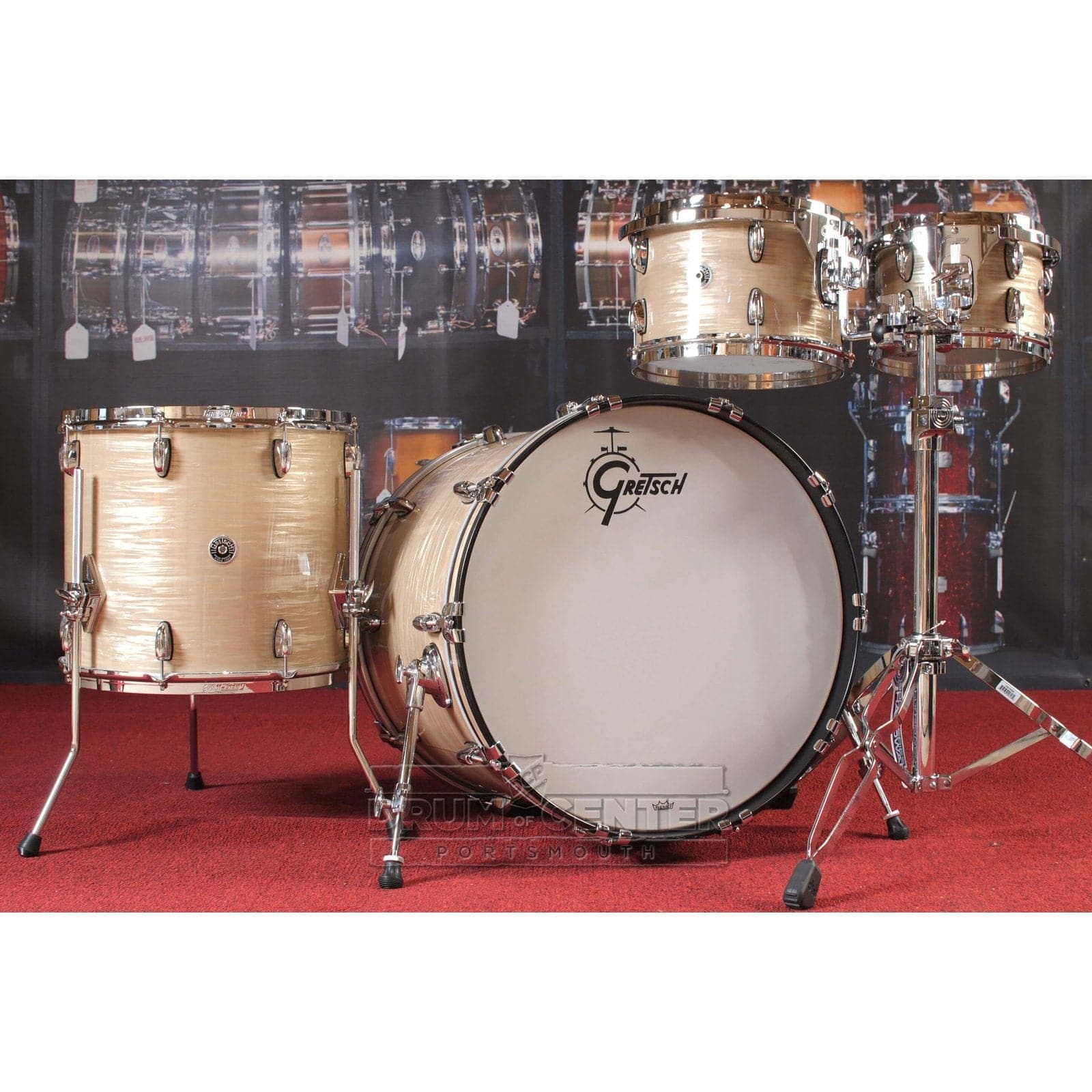 Gretsch Brooklyn 4pc Euro Drum Set Creme Oyster