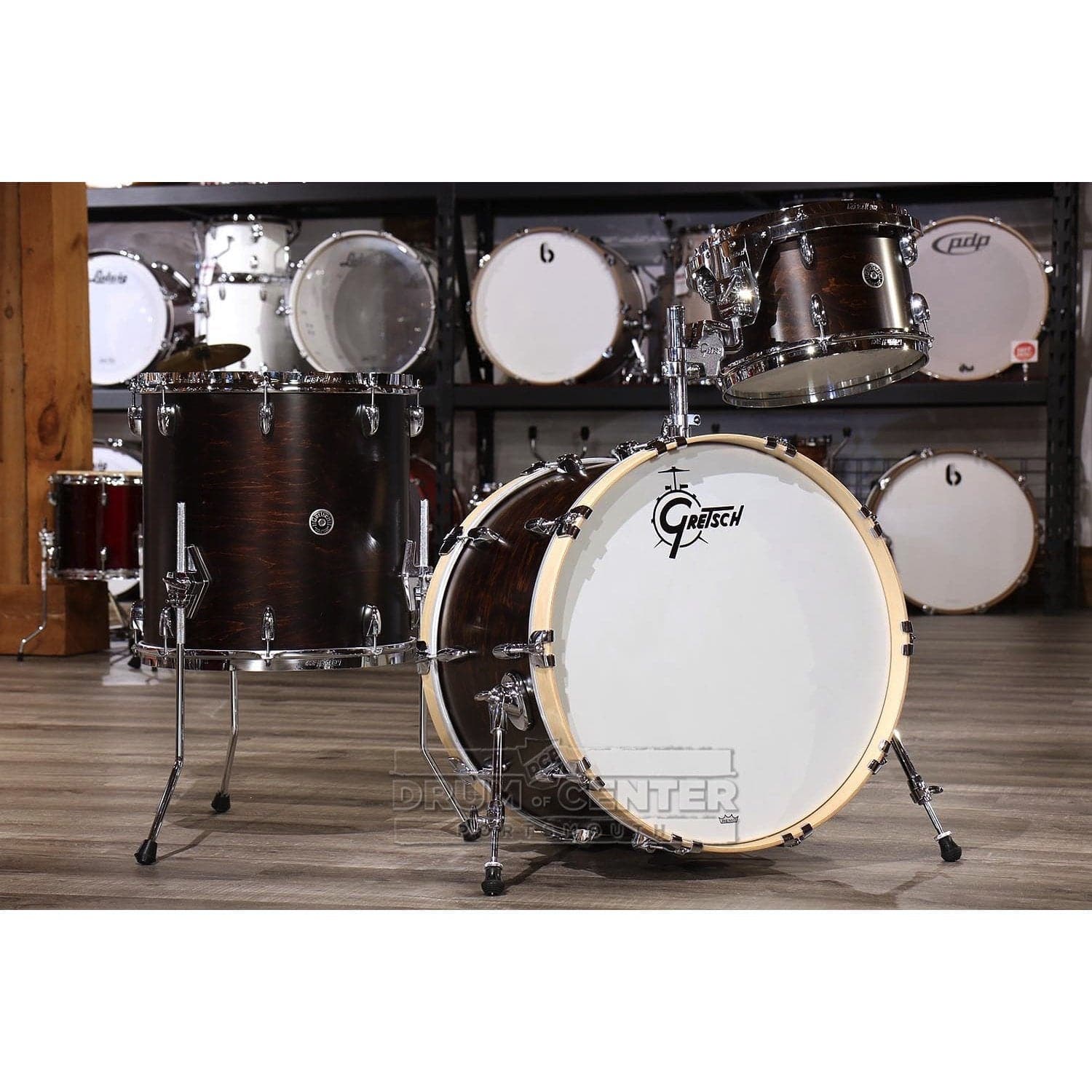 Gretsch Brooklyn 3pc Drum Set 22/12/16 Satin Antique Maple w/Mount