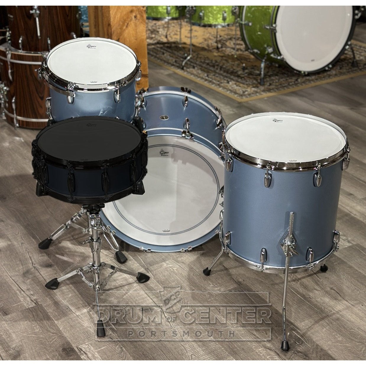 Gretsch Brooklyn 3pc Classic Drum Set Satin Ice Blue Metallic