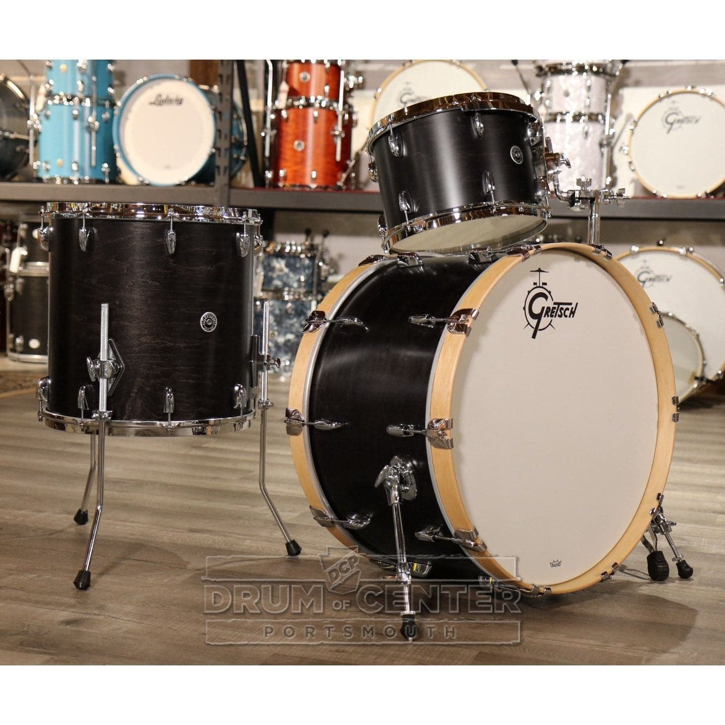 Gretsch Brooklyn 3pc Rock Drum Set Satin Dark Ebony