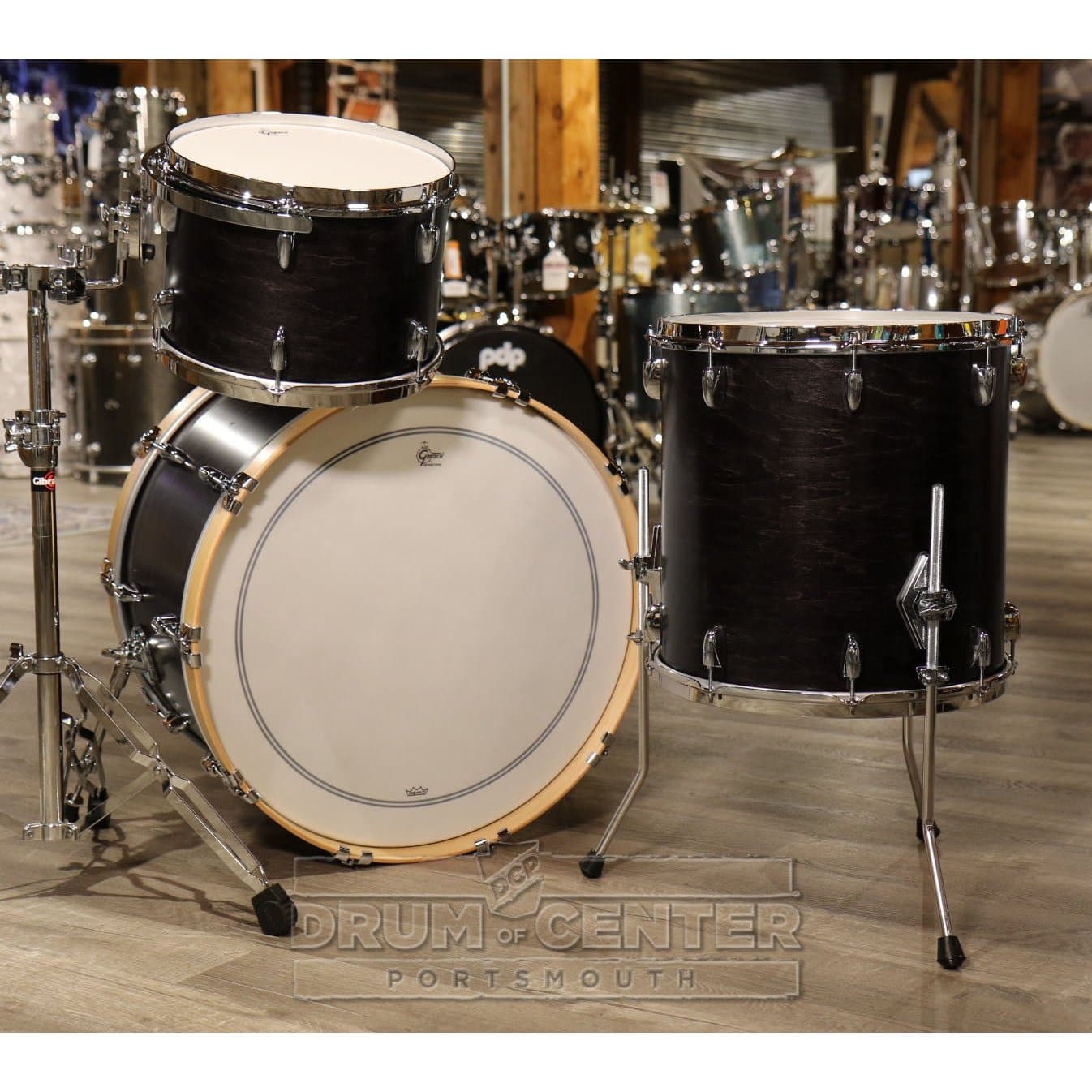 Gretsch Brooklyn 3pc Rock Drum Set Satin Dark Ebony