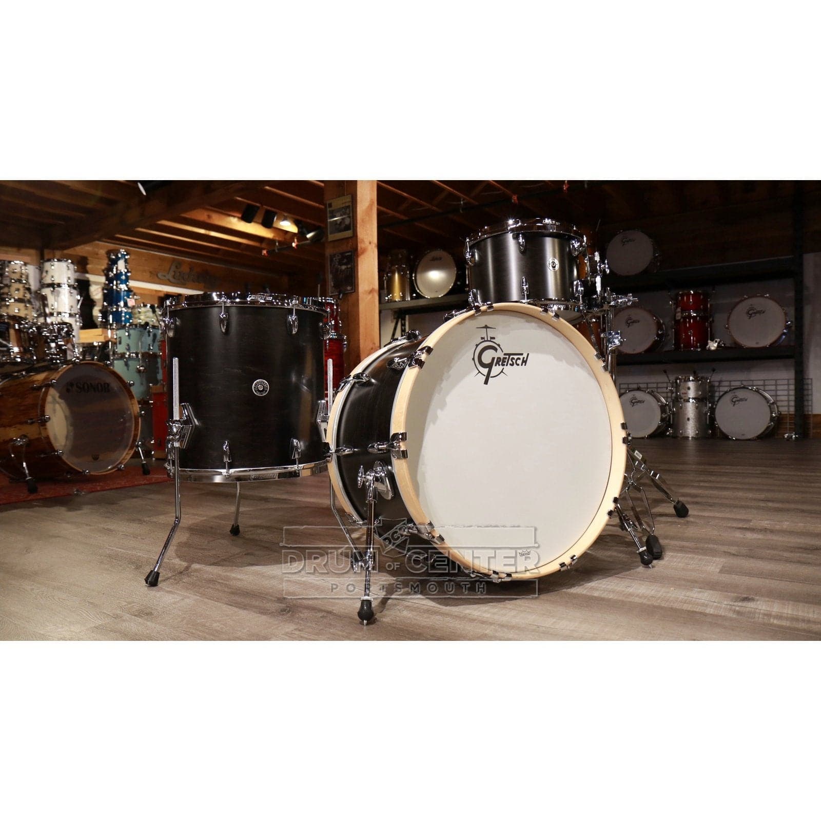 Gretsch Brooklyn 3pc Classic Drum Set Satin Dark Ebony