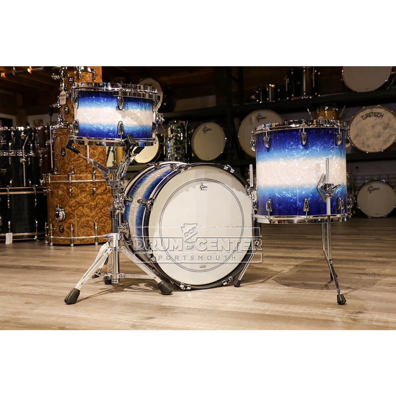 Gretsch Brooklyn 3pc Drum Set Blue Burst Pearl