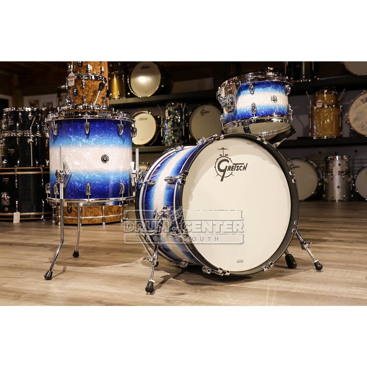 Gretsch Brooklyn 3pc Drum Set Blue Burst Pearl