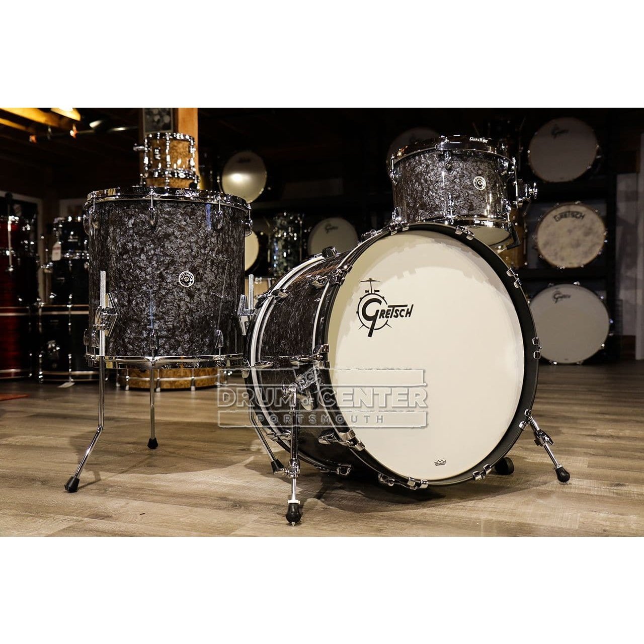 Used Gretsch Brooklyn 3pc Drum Set Deep Black Marine Pearl