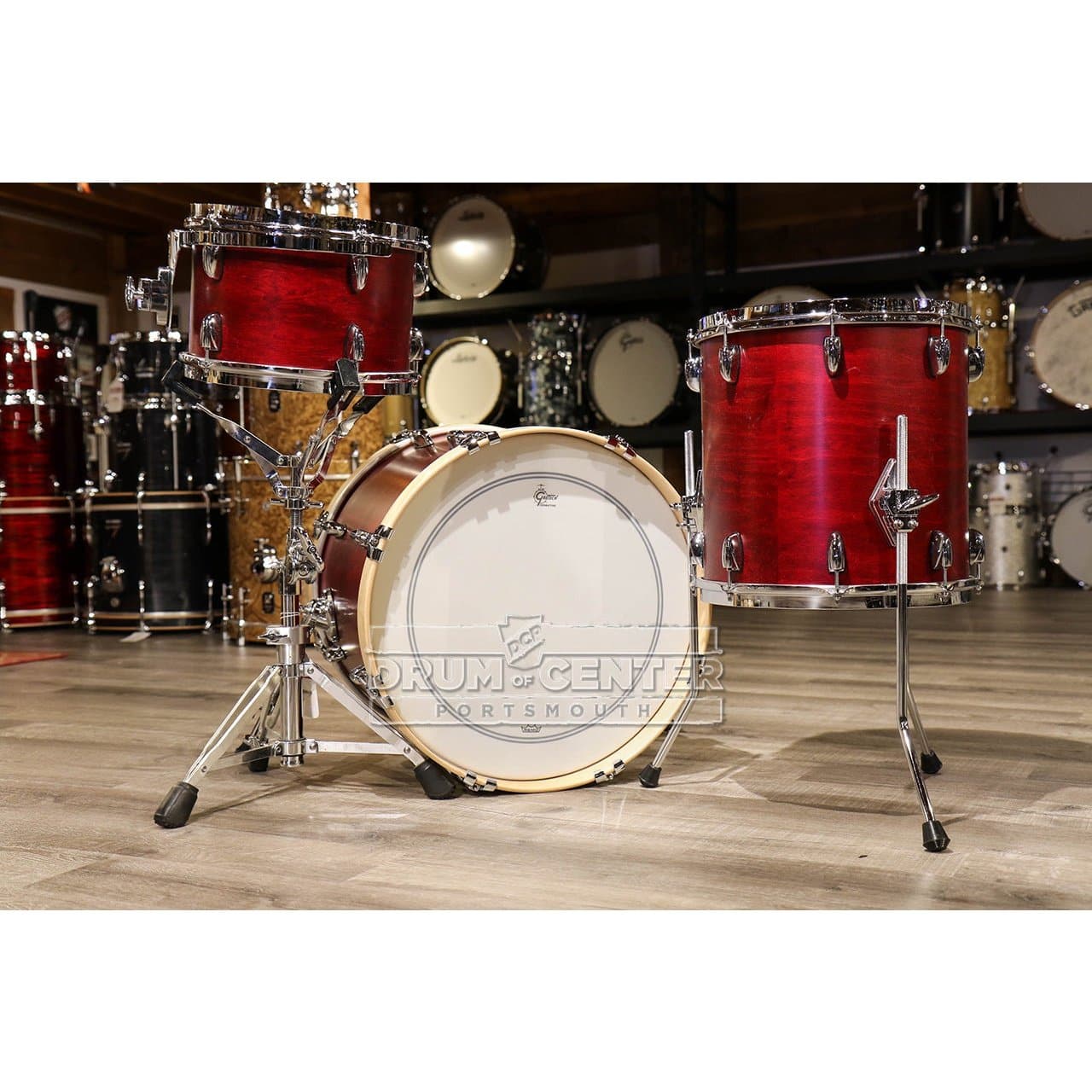 Gretsch Brooklyn 3pc Drum Set Satin Cherry Red
