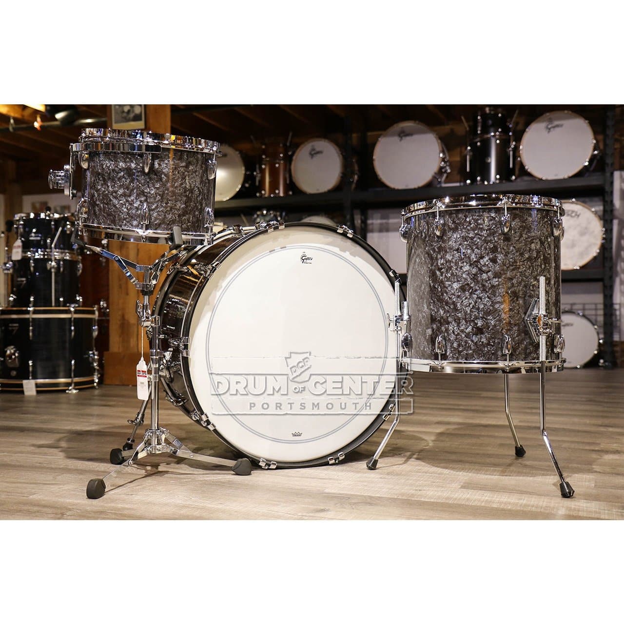 Gretsch Brooklyn 3pc Drum Set w/26BD Deep Black Marine Pearl