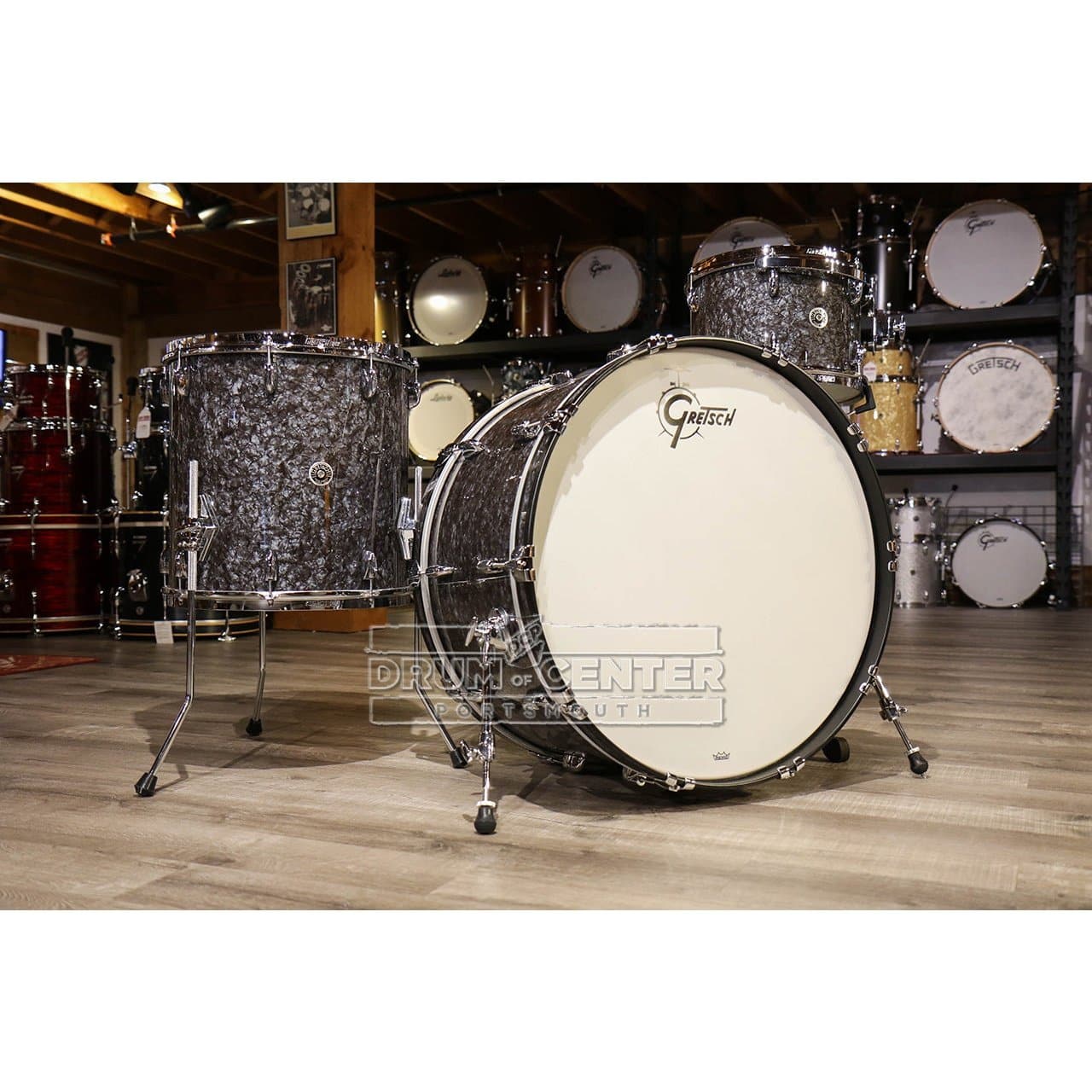 Gretsch Brooklyn 3pc Drum Set w/26BD Deep Black Marine Pearl