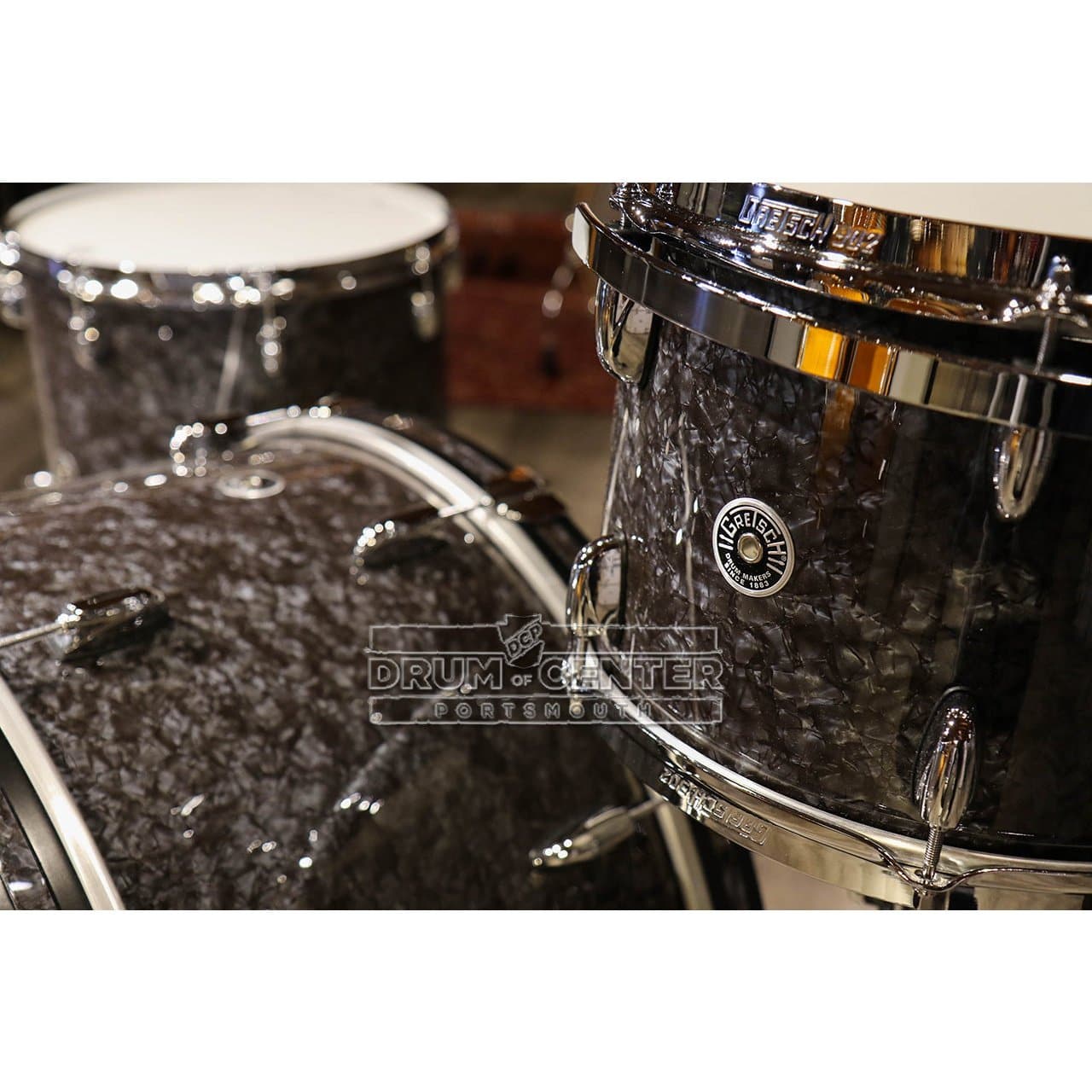 Gretsch Brooklyn 3pc Drum Set w/26BD Deep Black Marine Pearl