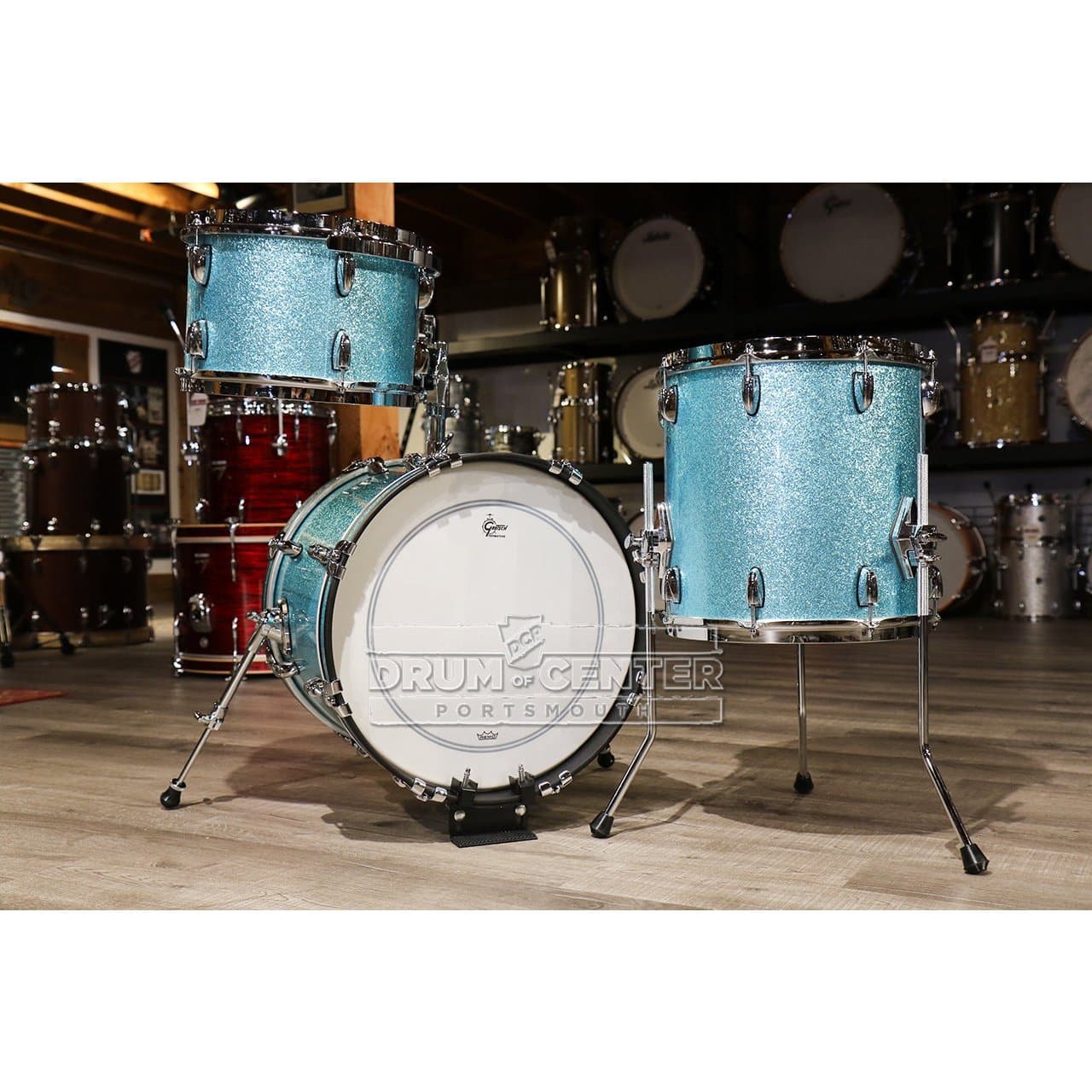 Gretsch Brooklyn 3pc Jazz Drum Set Turquoise Sparkle