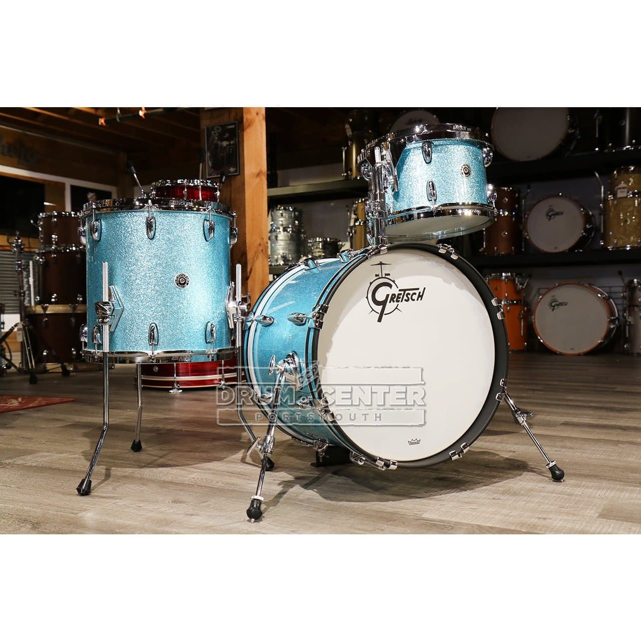 Gretsch Brooklyn 3pc Jazz Drum Set Turquoise Sparkle