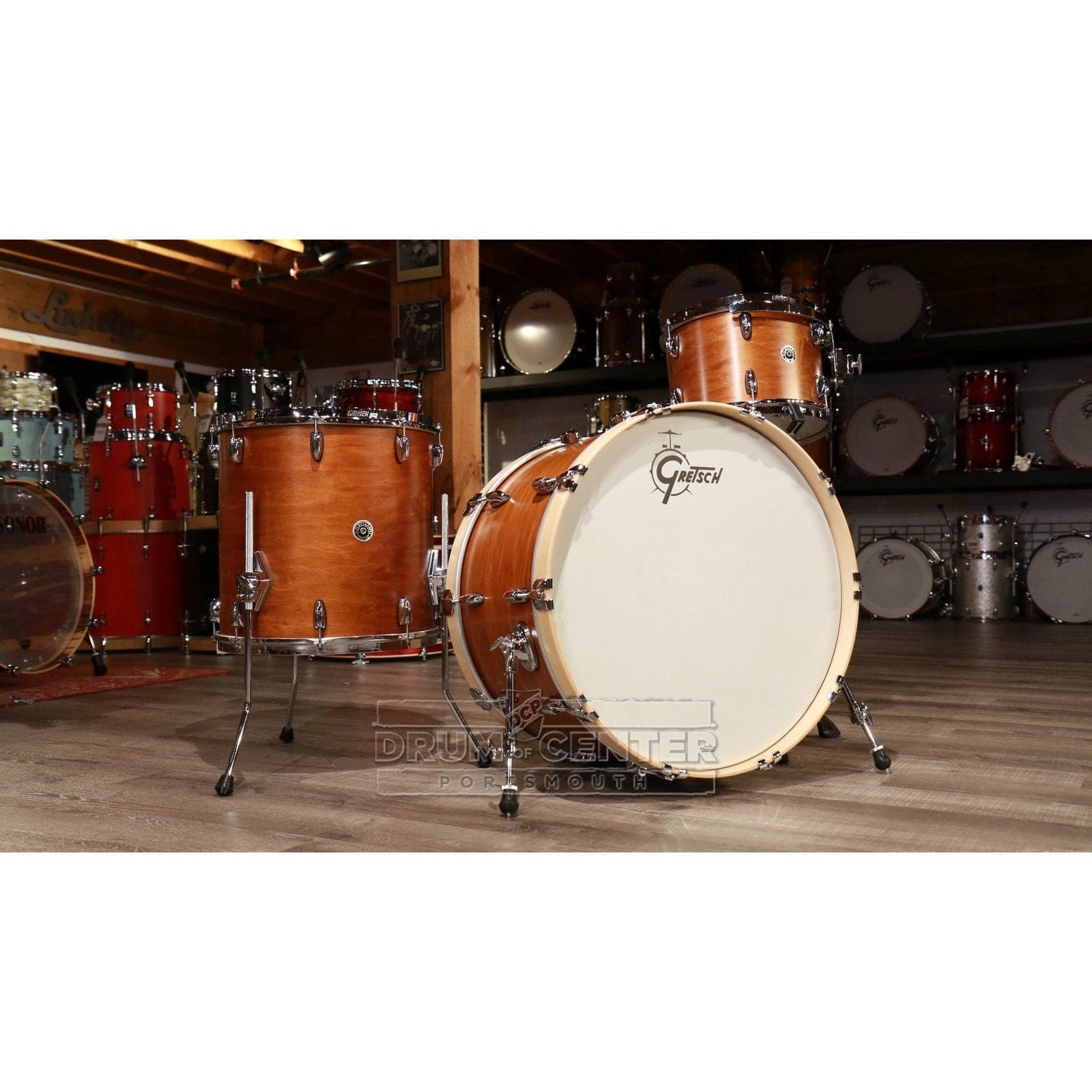 Gretsch Brooklyn 3pc Rock Drum Set Satin Mahogany