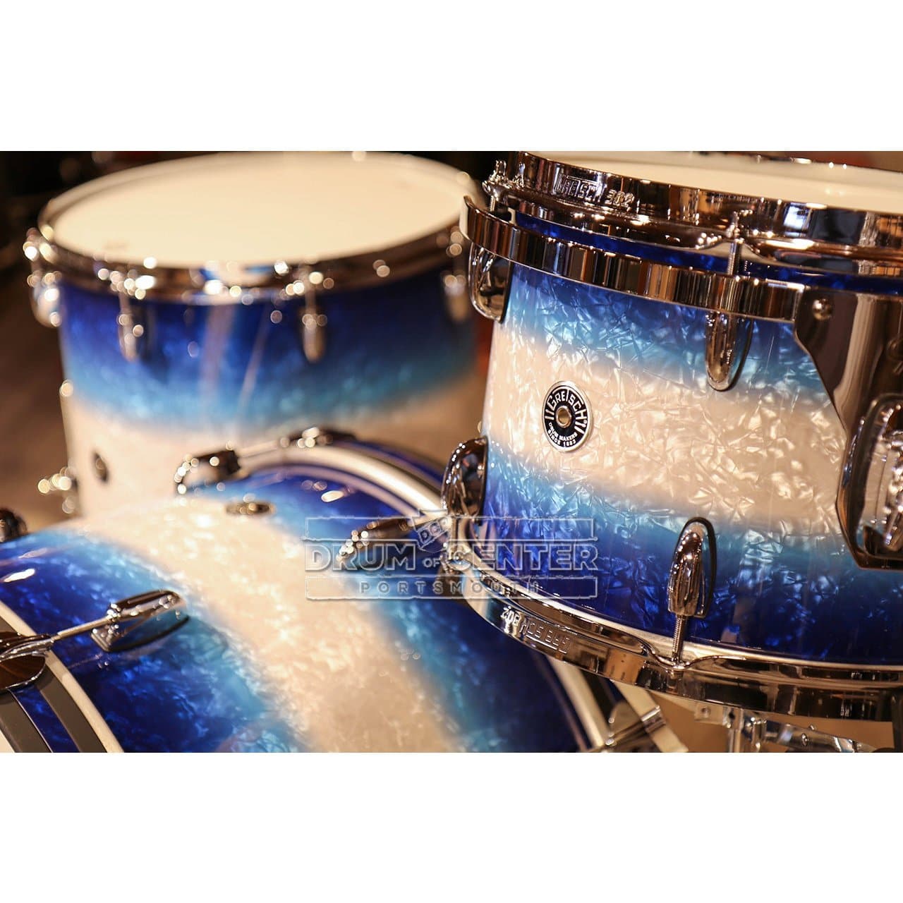 Gretsch Brooklyn 3pc Rock Drum Set w/24BD Blue Burst Pearl