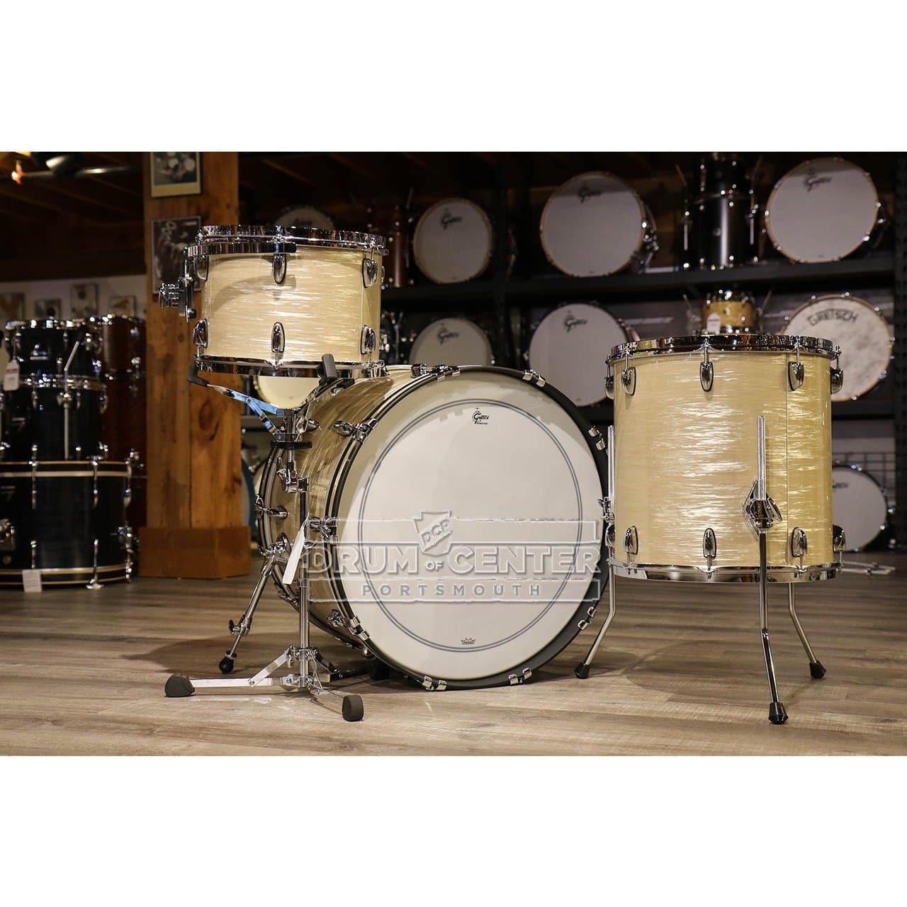 Gretsch Brooklyn 3pc Rock Drum Set Creme Oyster