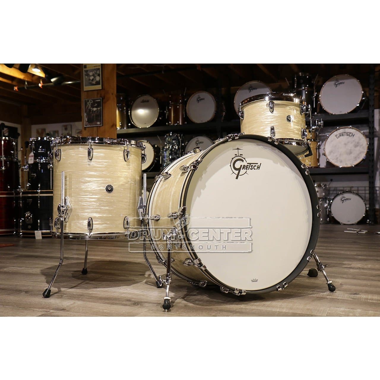 Gretsch Brooklyn 3pc Rock Drum Set Creme Oyster