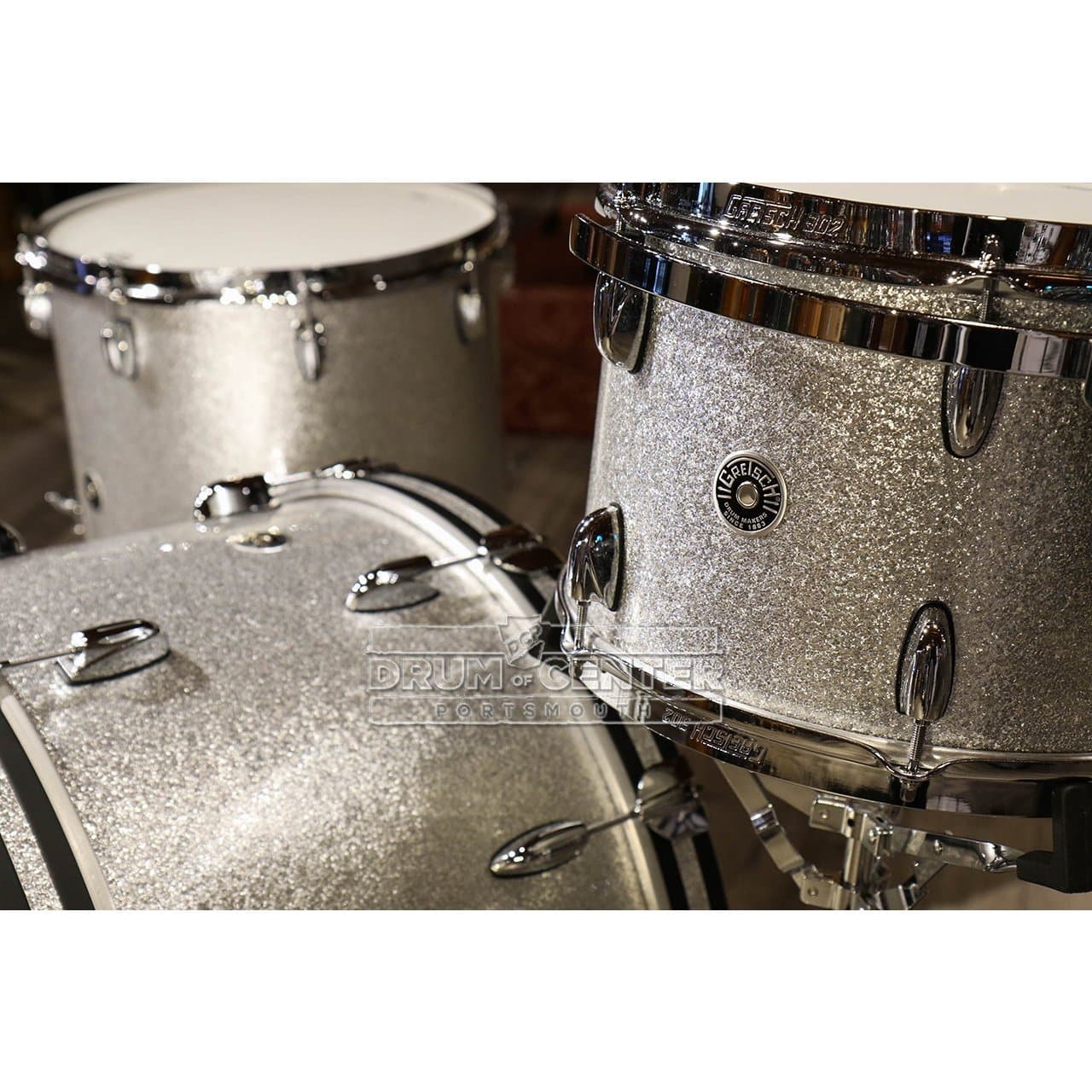 Gretsch Brooklyn 3pc Rock Drum Set Silver Sparkle